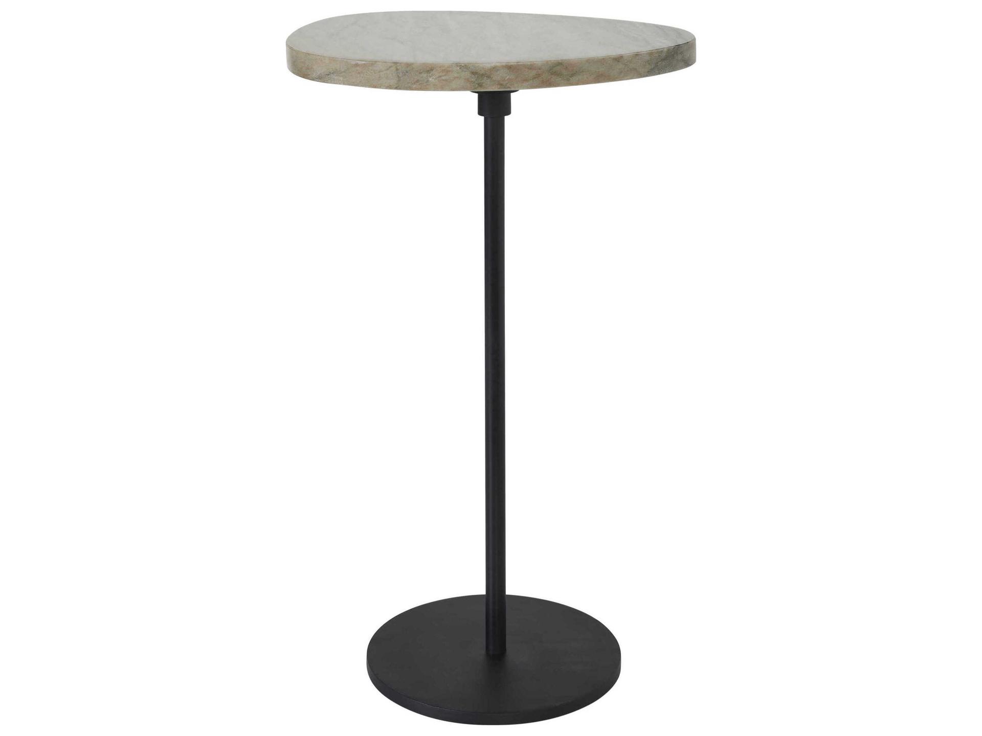 Renwil Bethany Marble Venezia Brown Black End Table