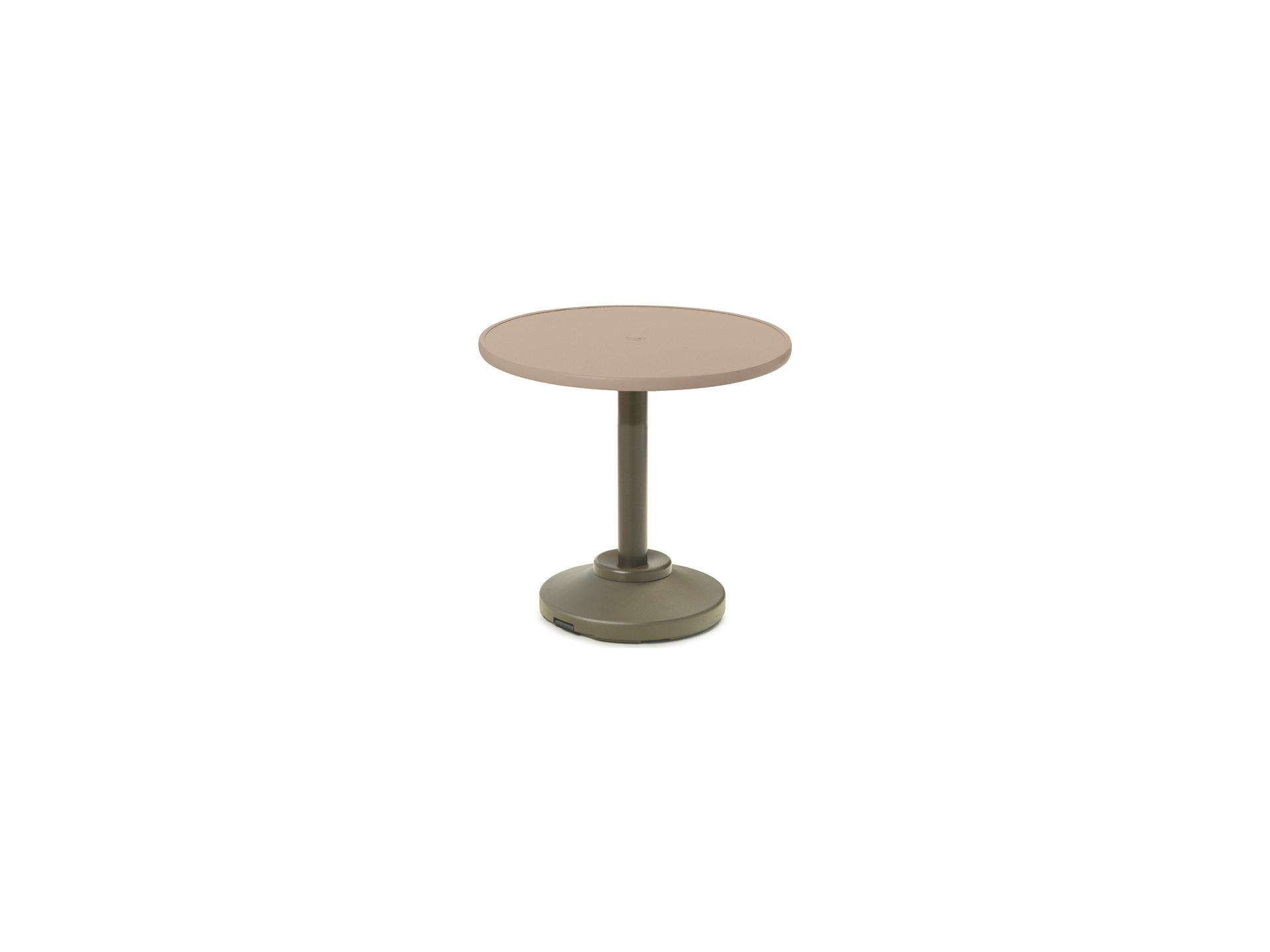 Telescope Casual Value Hammered MGP Round Outdoor Patio Counter Table with Umbrella Hole