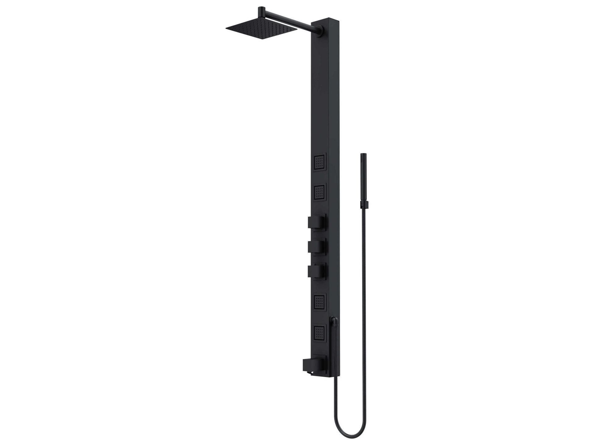 Vigo Bowery 4-Jet Shower Panel System with Square Shower Head, Tub Filler and Hand Shower