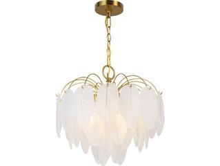 Artcraft Alessia 4-Light Brushed Brass White Tiered Chandelier