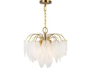 Artcraft Alessia 4-Light Brushed Brass White Tiered Chandelier