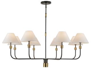 Artcraft Providence 8-Light Black Brushed Brass Candelabra Empire Chandelier