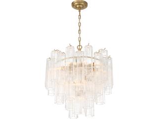 Artcraft Sophia 11 - Light Brass Off White Tiered Chandelier