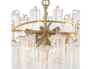 Artcraft Sophia 11 - Light Brass Off White Tiered Chandelier