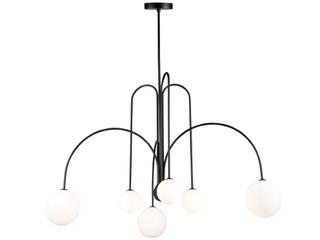 Artcraft Comet 6-Light Semi Matte Black Glass LED Globe Chandelier