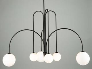 Artcraft Comet 6-Light Semi Matte Black Glass LED Globe Chandelier