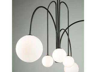 Artcraft Comet 6-Light Semi Matte Black Glass LED Globe Chandelier