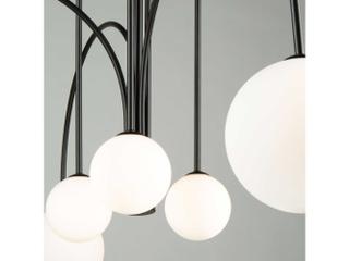 Artcraft Comet 6-Light Semi Matte Black Glass LED Globe Chandelier