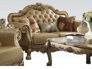 Dresden Tan Faux Leather Loveseat
