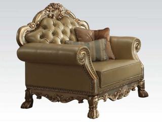 Dresden Tan Faux Leather Accent Chair