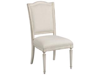 Cambric Daniella Oak Wood White Upholstered Armless Dining Chair