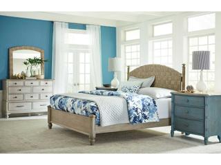 American Drew Litchfield Currituck Tinted Natural Brown Hardwood Wood Queen Poster Bed