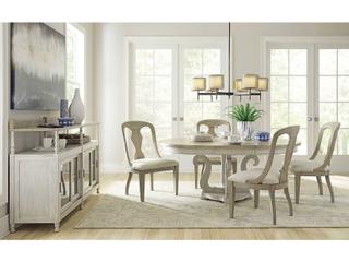 American Drew Litchfield Sussex Round Wood Sun Washed Dining Table