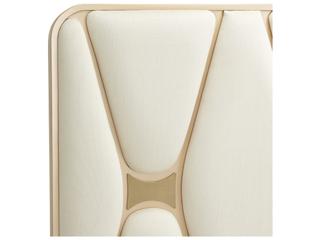 Michael Amini La Rachelle Champagne White Birch Wood Upholstered King Panel Bed