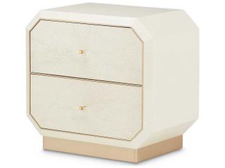 La Rachelle 2-Drawers White Birch Wood Nightstand