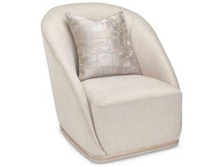 Luxecor Gilded Swivel White Fabric Accent Chair