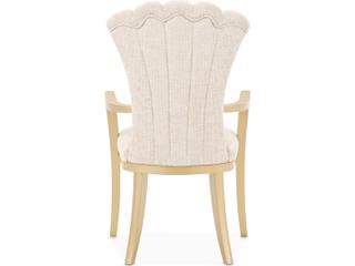 Luxecor Gilded Rubberwood Gold Upholstered Arm Dining Chair Set of 2