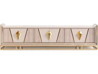 Michael Amini Carmela 94" Shimmer Ivory Media Console