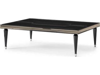 La Francaise Rectangular Glass Black Ice Cocktail Table