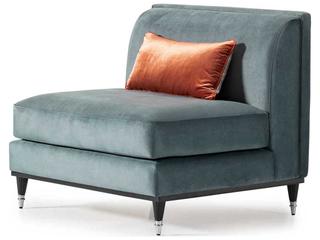 Michael Amini La Francaise Blue Velvet Accent Chair