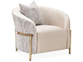 Luxecor Gilded Beige Fabric Accent Chair
