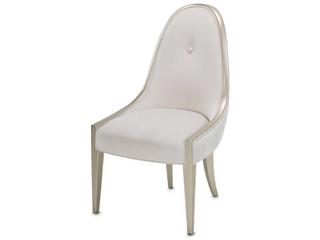 Luxecor Gilded Poplar Wood White Velvet Upholstered Side Dining Chair