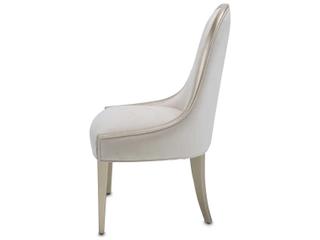 Luxecor Gilded Poplar Wood White Velvet Upholstered Side Dining Chair