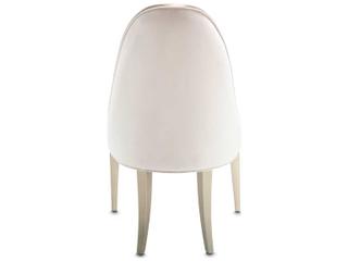 Luxecor Gilded Poplar Wood White Velvet Upholstered Side Dining Chair