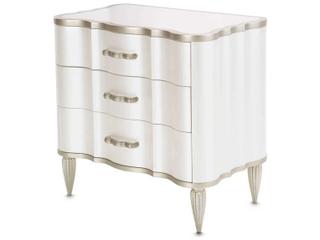 Luxecor Gilded 3-Drawers Silver Poplar Wood Nightstand
