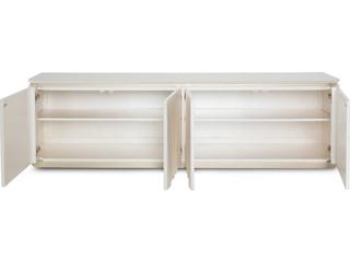 Luxecor Gilded 78" Poplar Wood Creamy Pearl Media Console