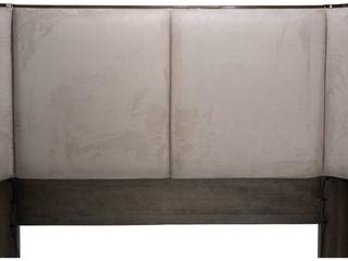 Luxecor Gilded Cement Gray Upholstered King Panel Bed