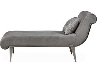 Michael Amini Roxbury Park Gray Pearl Velvet Upholstered Chaise