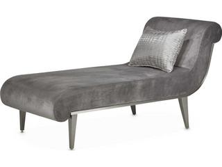 Michael Amini Roxbury Park Gray Pearl Velvet Upholstered Chaise