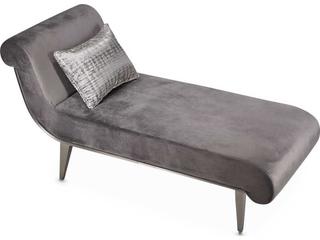 Michael Amini Roxbury Park Gray Pearl Velvet Upholstered Chaise