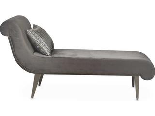 Michael Amini Roxbury Park Gray Pearl Velvet Upholstered Chaise