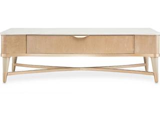 Michael Amini Malibu Crest Rectangular Marble Blush Cocktail Table