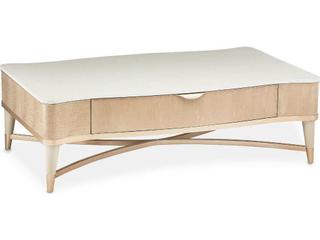 Michael Amini Malibu Crest Rectangular Marble Blush Cocktail Table