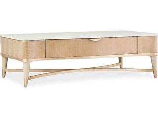 Michael Amini Malibu Crest Rectangular Marble Blush Cocktail Table