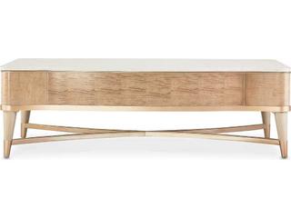 Michael Amini Malibu Crest Rectangular Marble Blush Cocktail Table