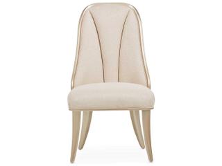 Luxecor Gilded Birch Wood Beige Upholstered Side Dining Chair