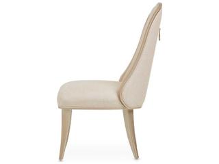Luxecor Gilded Birch Wood Beige Upholstered Side Dining Chair