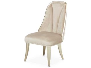 Luxecor Gilded Birch Wood Beige Velvet Upholstered Side Dining Chair