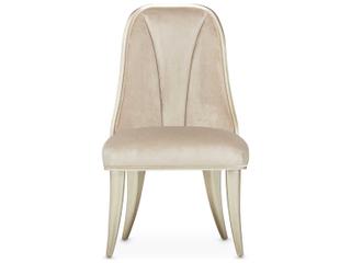 Luxecor Gilded Birch Wood Beige Velvet Upholstered Side Dining Chair