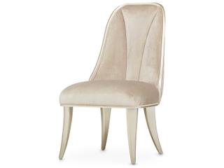 Luxecor Gilded Birch Wood Beige Velvet Upholstered Side Dining Chair