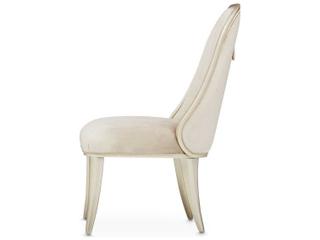 Luxecor Gilded Birch Wood Beige Velvet Upholstered Side Dining Chair