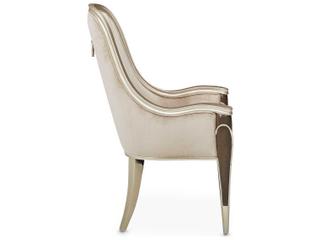 Luxecor Gilded Birch Wood Beige Velvet Upholstered Arm Dining Chair
