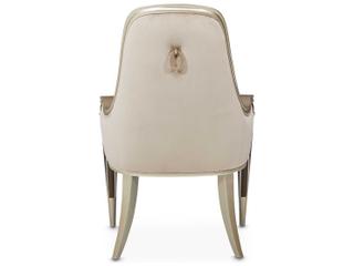 Luxecor Gilded Birch Wood Beige Velvet Upholstered Arm Dining Chair
