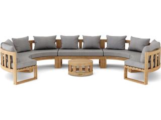 Anderson Teak Circular Modular Deep Seating Teak Outdoor Lounge Set