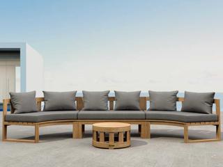 Anderson Teak Circular Modular Deep Seating Teak Patio Lounge Set