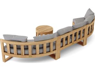 Anderson Teak Circular Modular Deep Seating Teak Patio Lounge Set